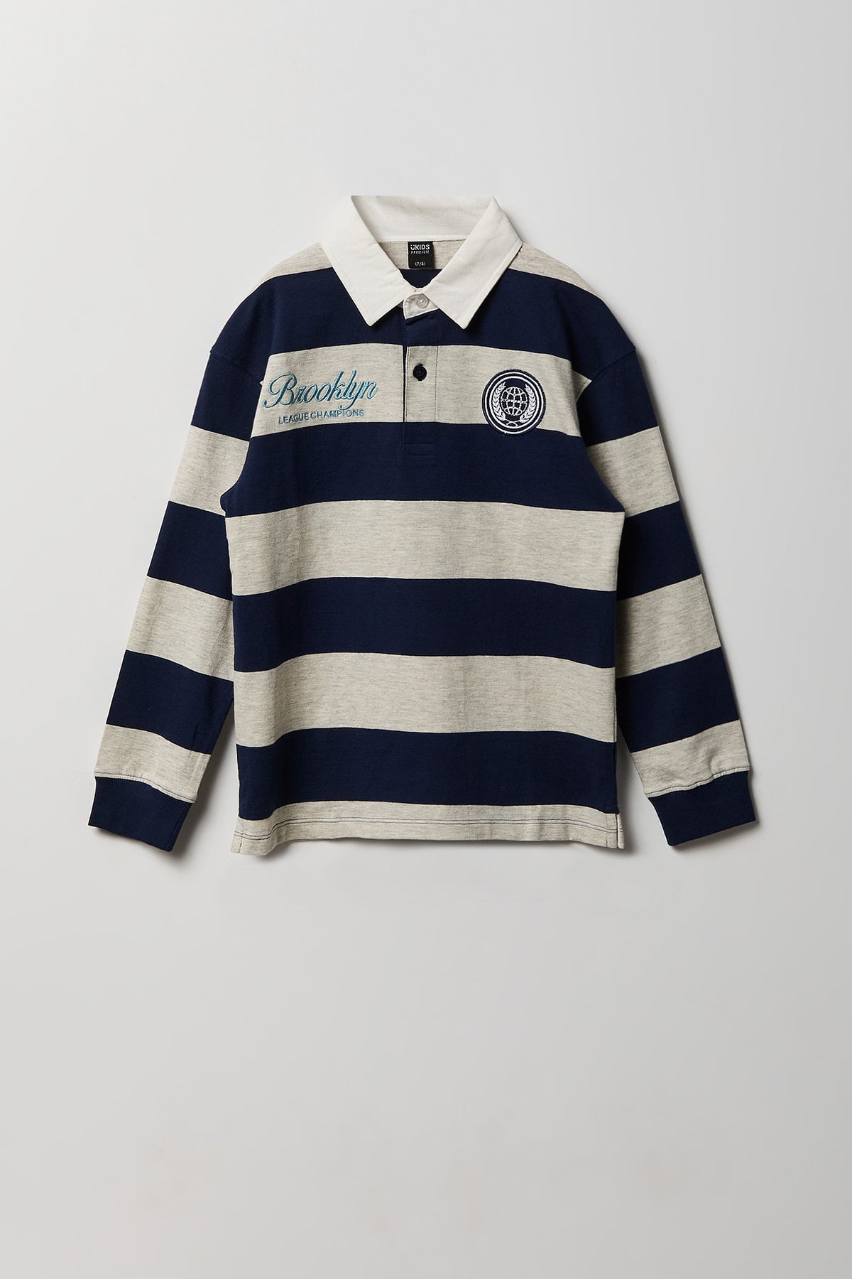 Boys Striped Polo Shirt - Navy