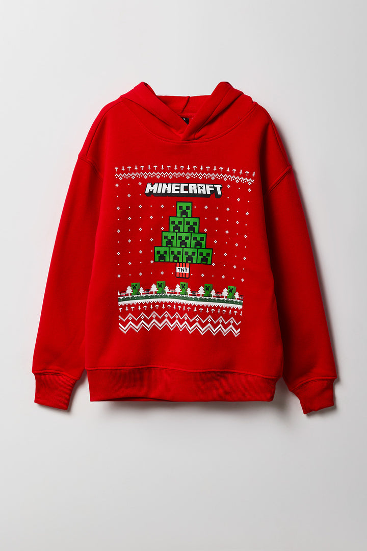 Kids Minecraft Christmas Fleece Hoodie