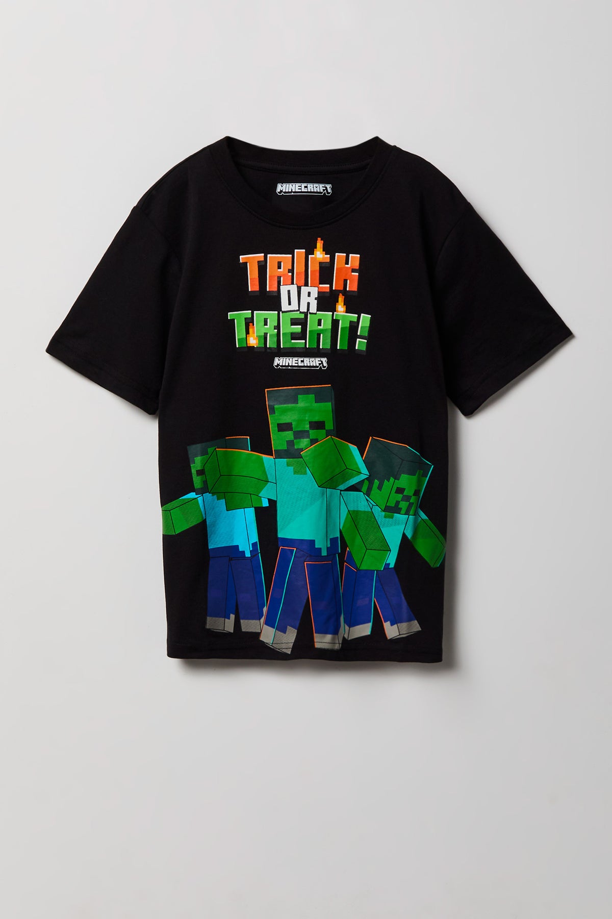 T-shirt à imprimé Minecraft Halloween pour enfant