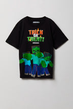 T-shirt à imprimé Minecraft Halloween pour enfant