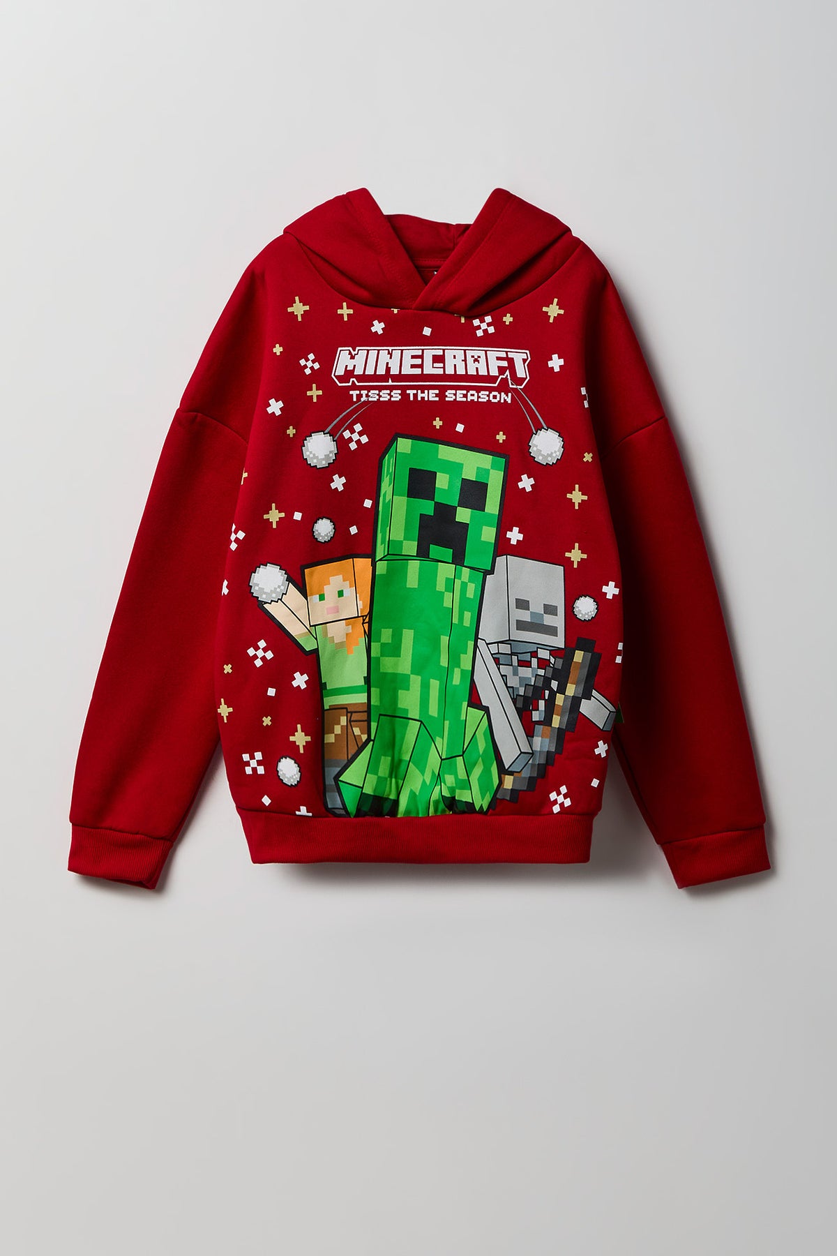 Haut à capuchon de Noël avec imprimé Minecraft pour enfant