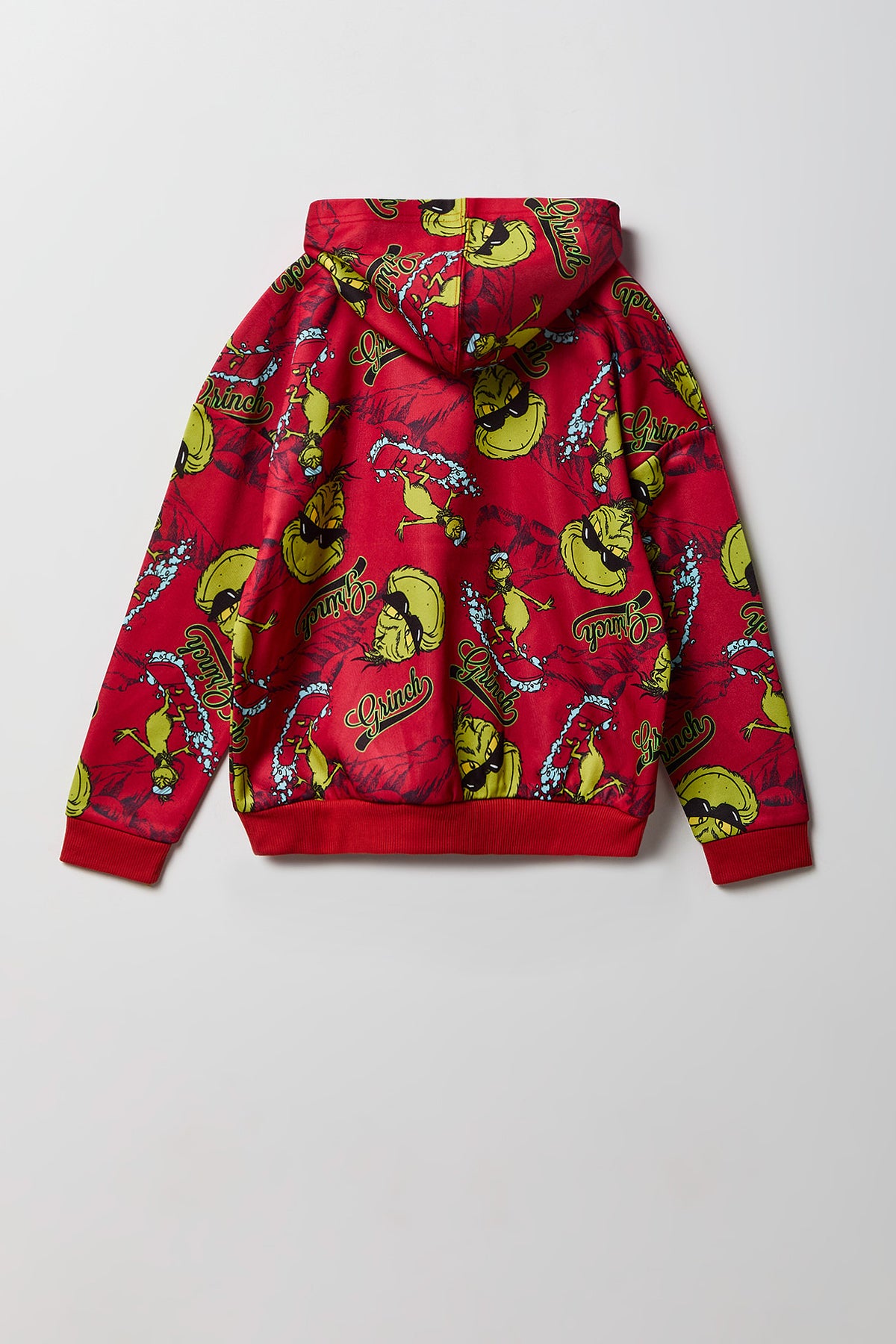 Vue alternative 2. Haut à capuchon en molleton à imprimé The Grinch pour enfant