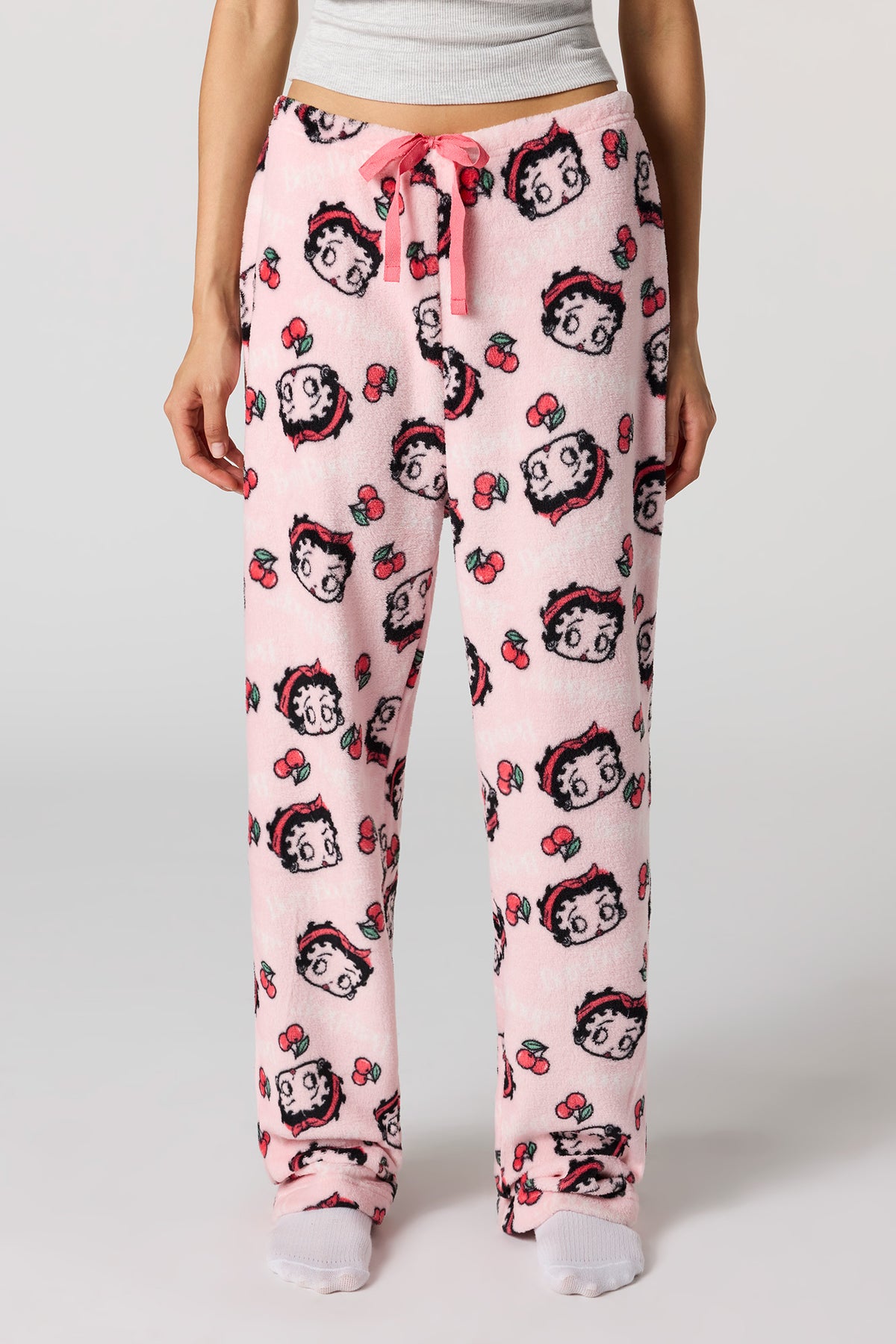 Alt View 2. Iconic Print Plush Pajama Pant - Light Pink