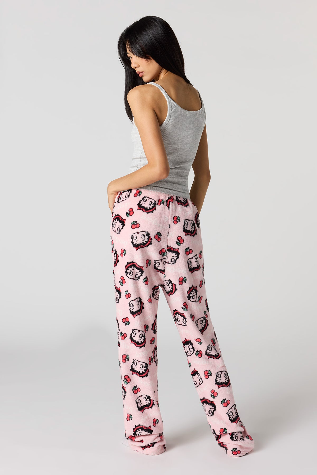 Alt View 3. Iconic Print Plush Pajama Pant - Light Pink