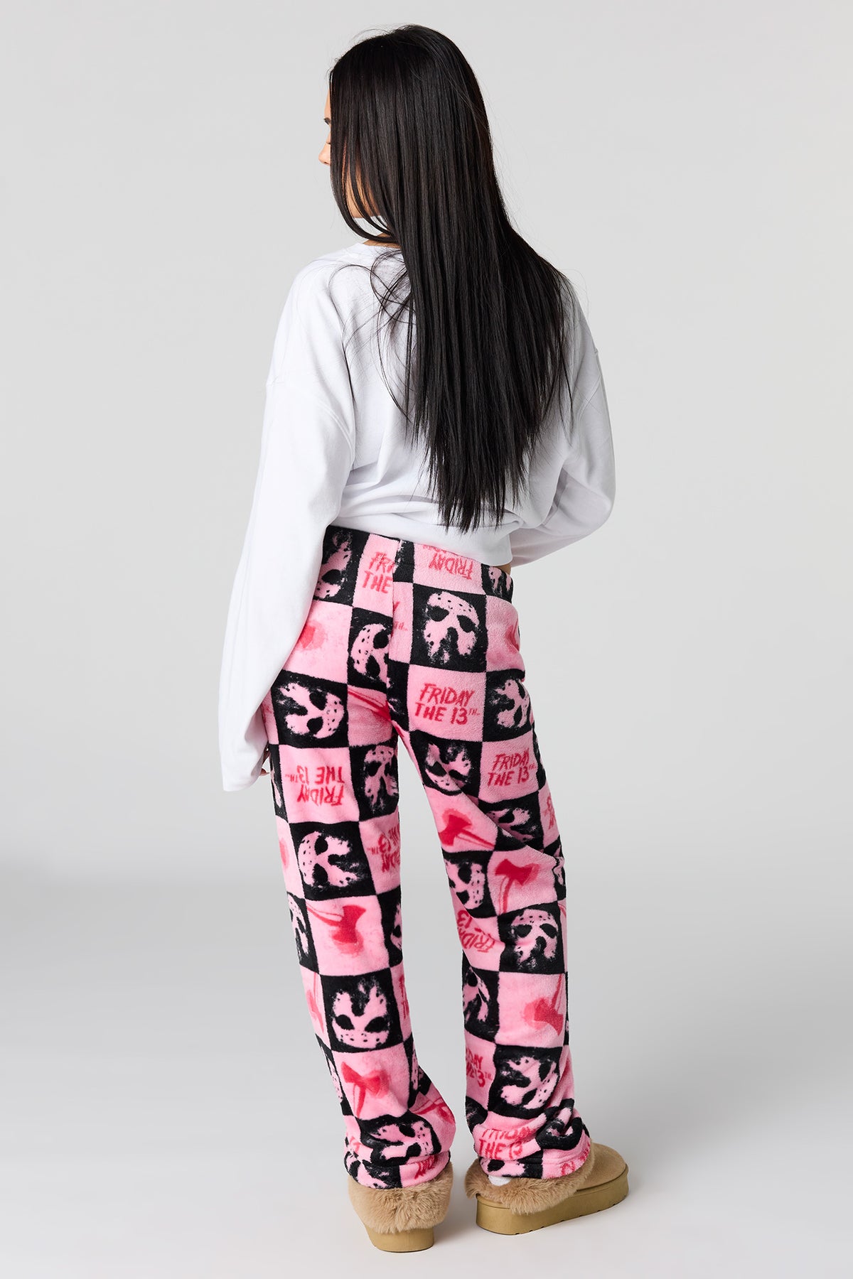 Alt View 3. Plush Printed Pajama Pant - Peach