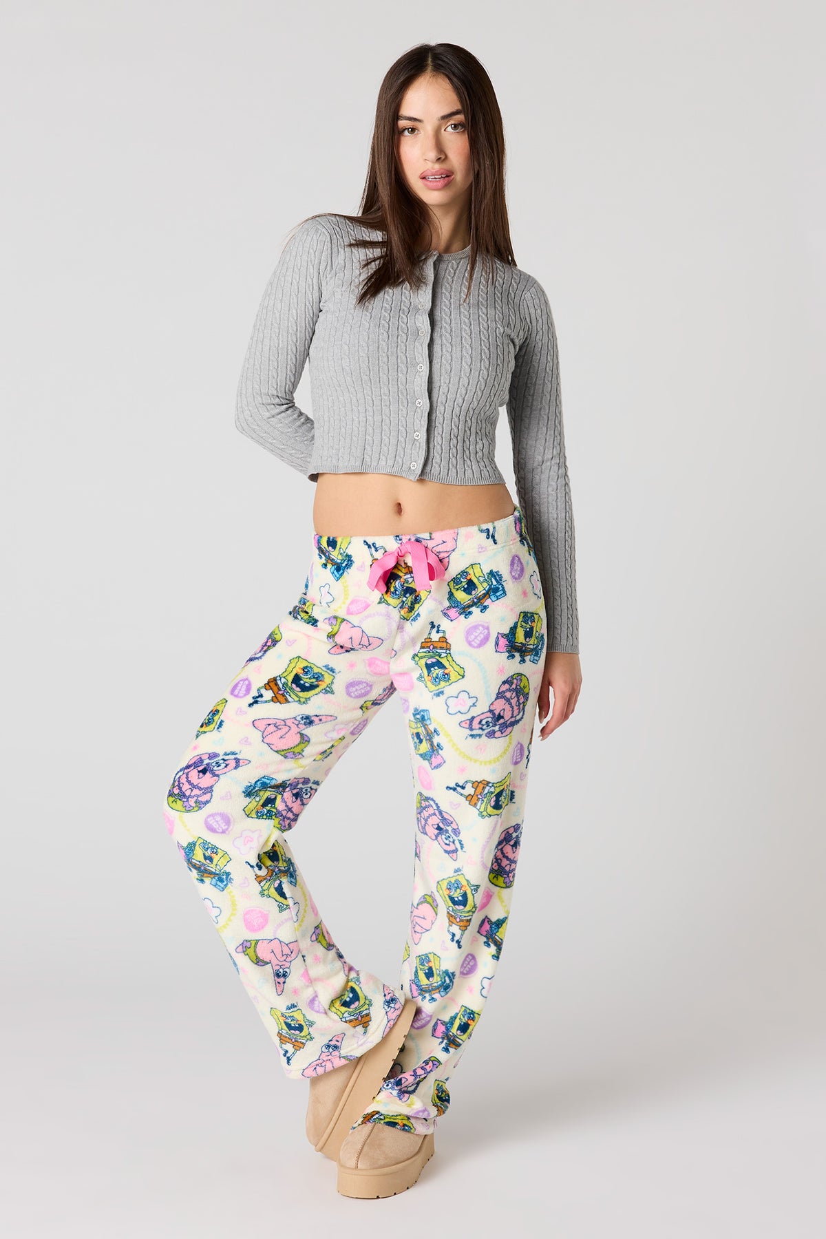 Pantalon de pyjama en peluche à imprimé Cartoon
