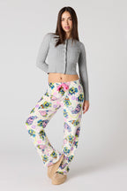 Pantalon de pyjama en peluche à imprimé Cartoon