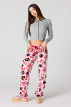 Pantalon de pyjama en peluche à imprimé Cartoon