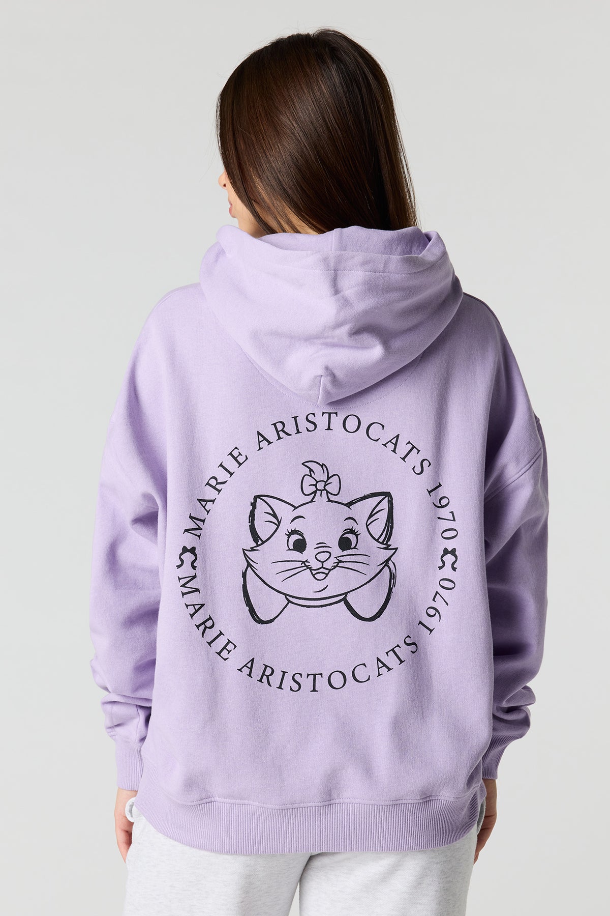 Marie Graphic Fleece Hoodie - Lilac