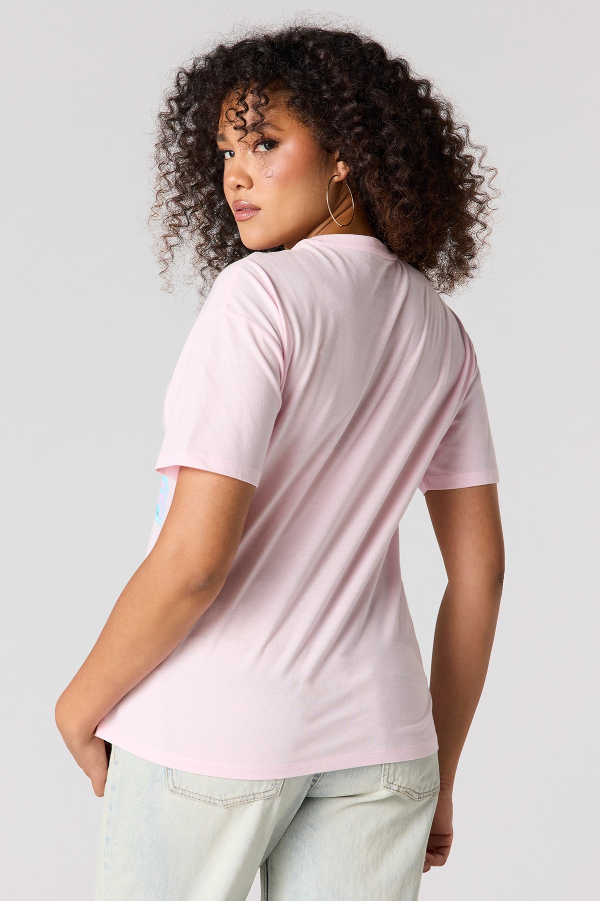 Alt View 2. Stitch Graphic Boyfriend T-Shirt - Light Pink