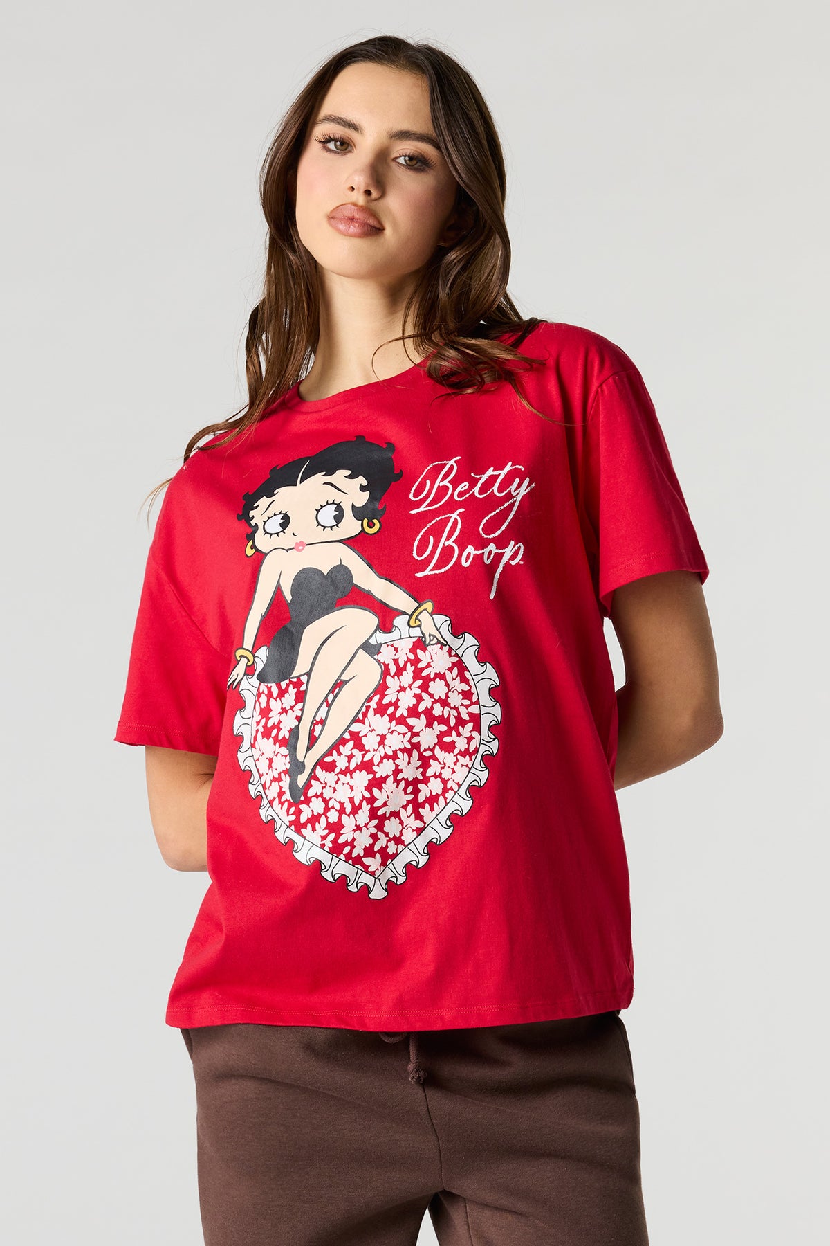 T-shirt de coupe garçonne à imprimé Betty Boop