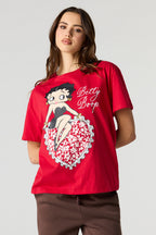 T-shirt de coupe garçonne à imprimé Betty Boop