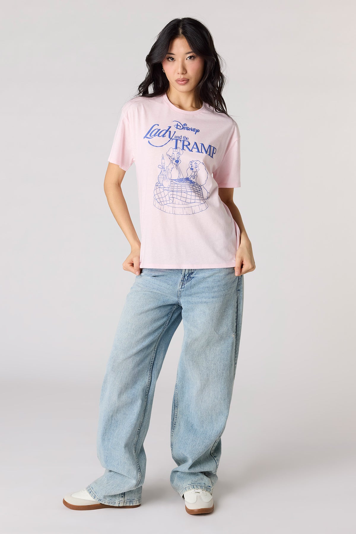 Alt View 3. Lady and the Tramp Puff Print Boyfriend T-Shirt - Light Pink