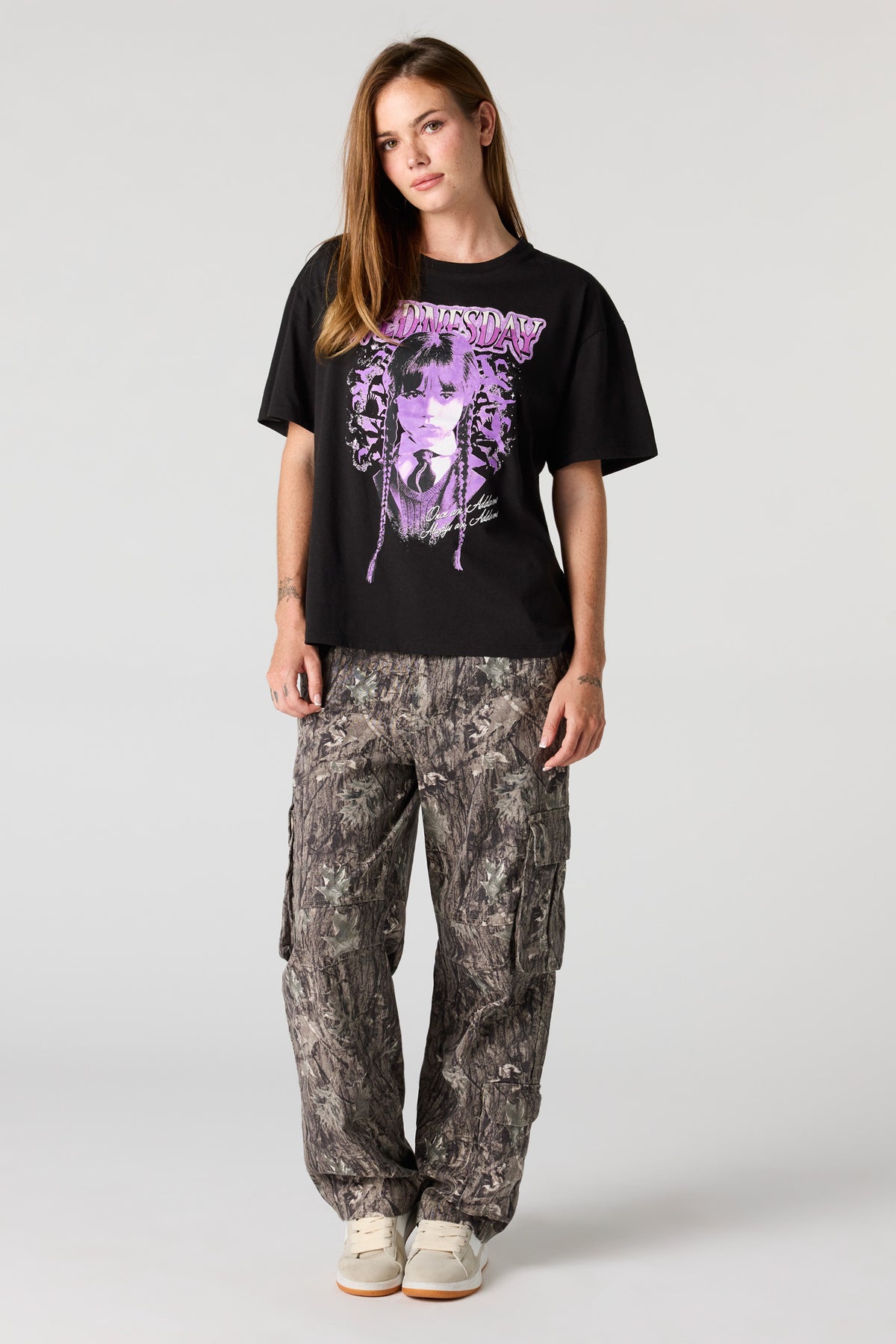 Alt View 3. Wednesday Graphic Boyfriend T-Shirt - Black