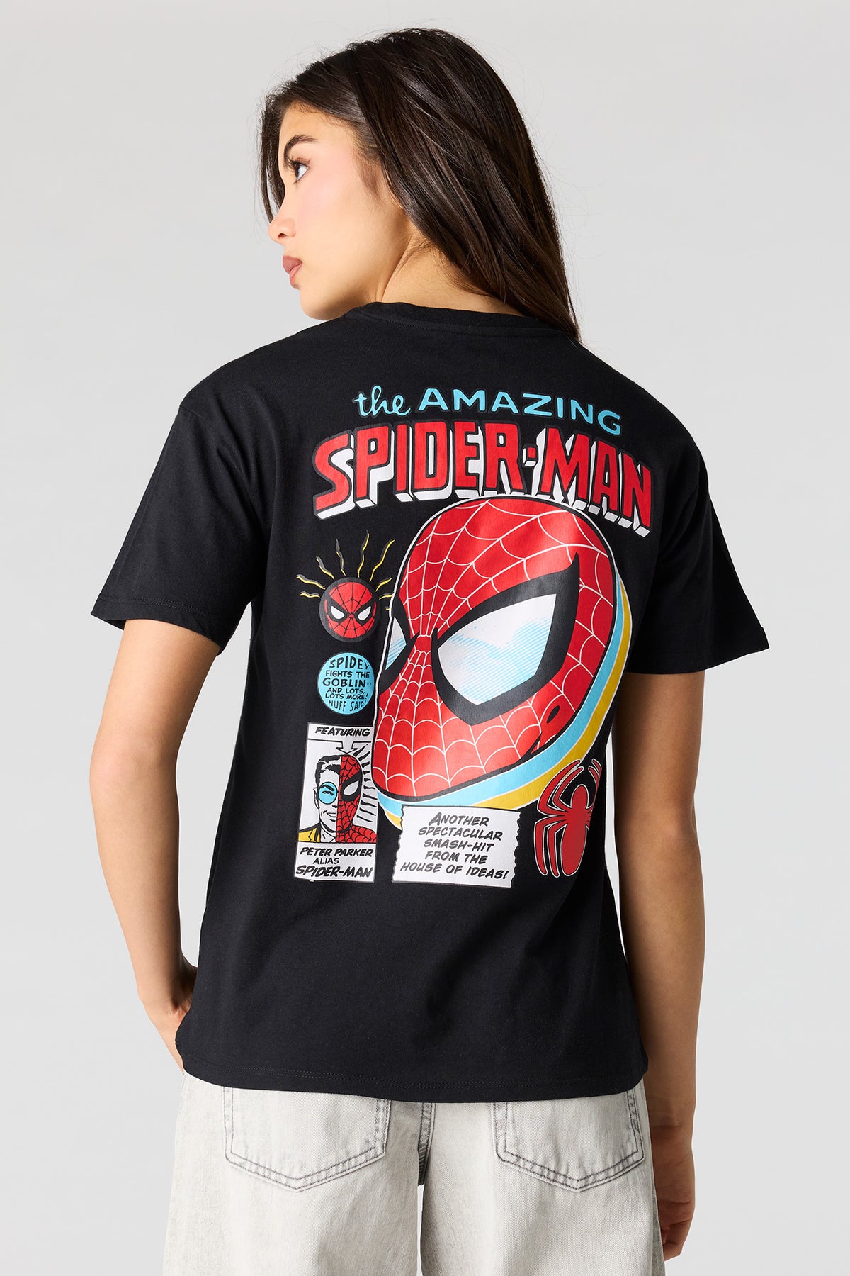 T-shirt de coupe garçonne à imprimé Spiderman
