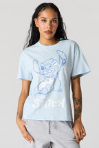 T-shirt de coupe garçonne à imprimé Stitch