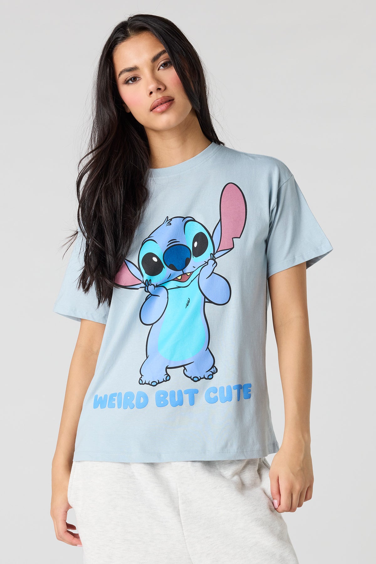 T-shirt de coupe garçonne à imprimé Stitch