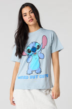 T-shirt de coupe garçonne à imprimé Stitch