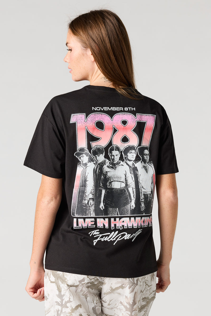 T-shirt de coupe garçonne à imprimé Stranger Things
