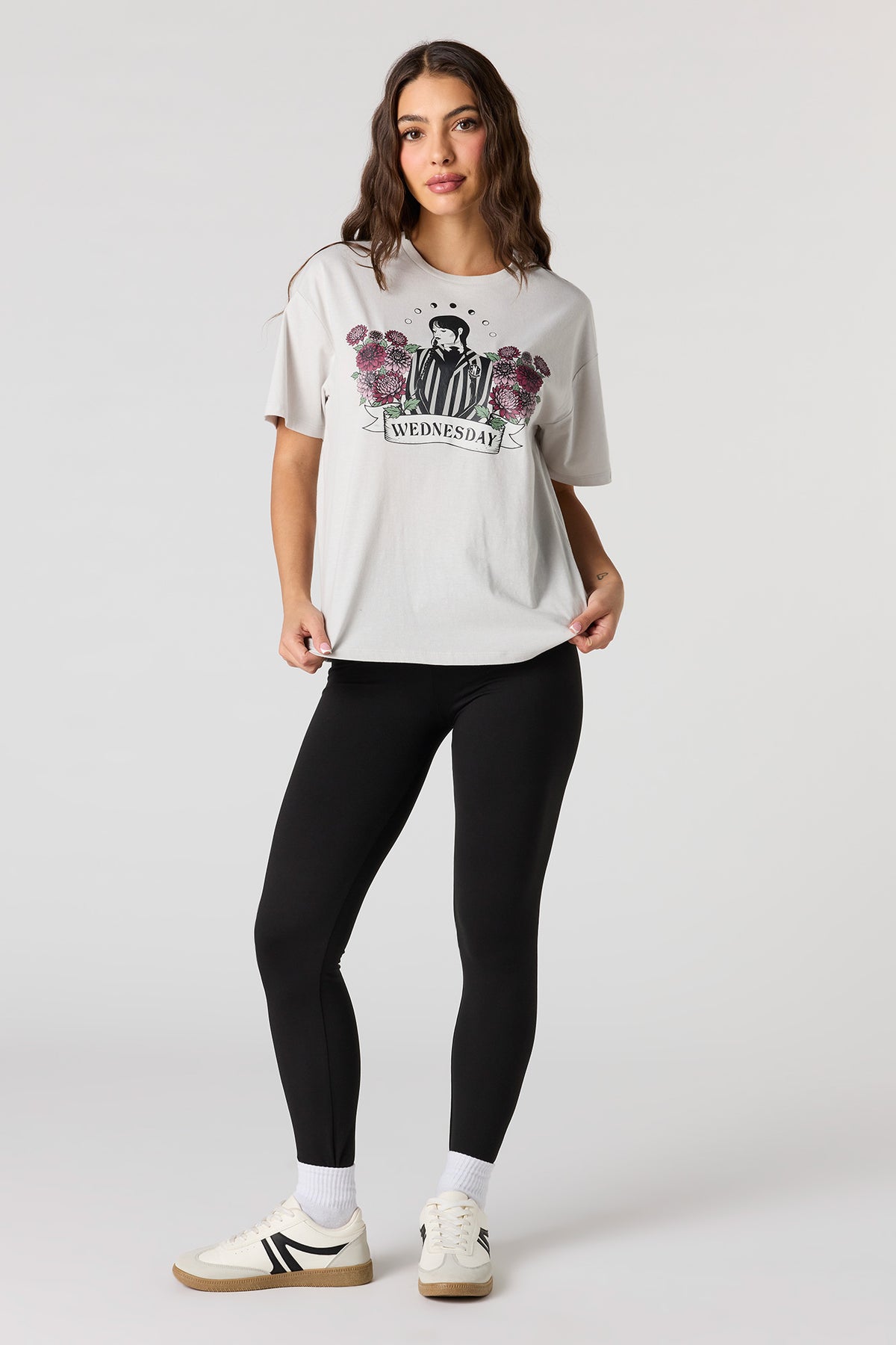 Alt View 3. Wednesday Graphic Boyfriend T-Shirt - Light Grey