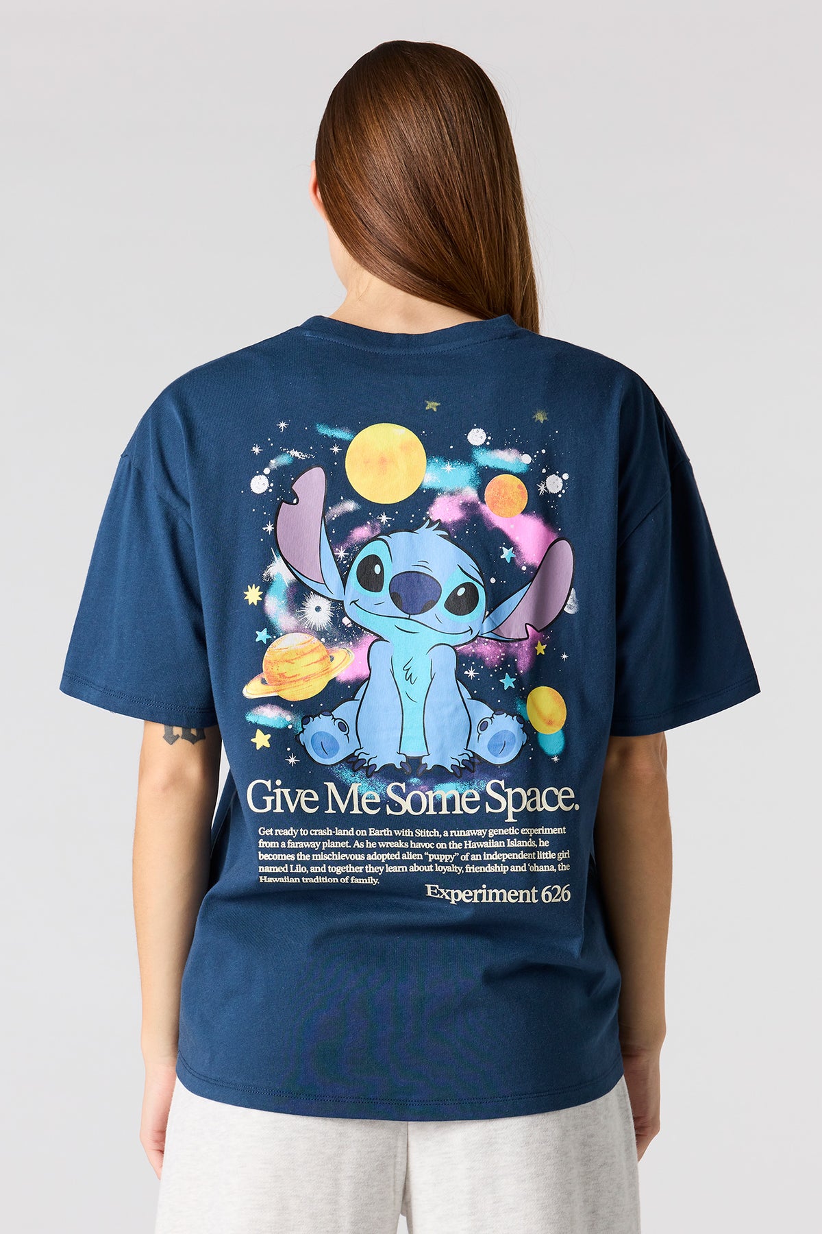 T-shirt de coupe garçonne à imprimé Stitch Space HD
