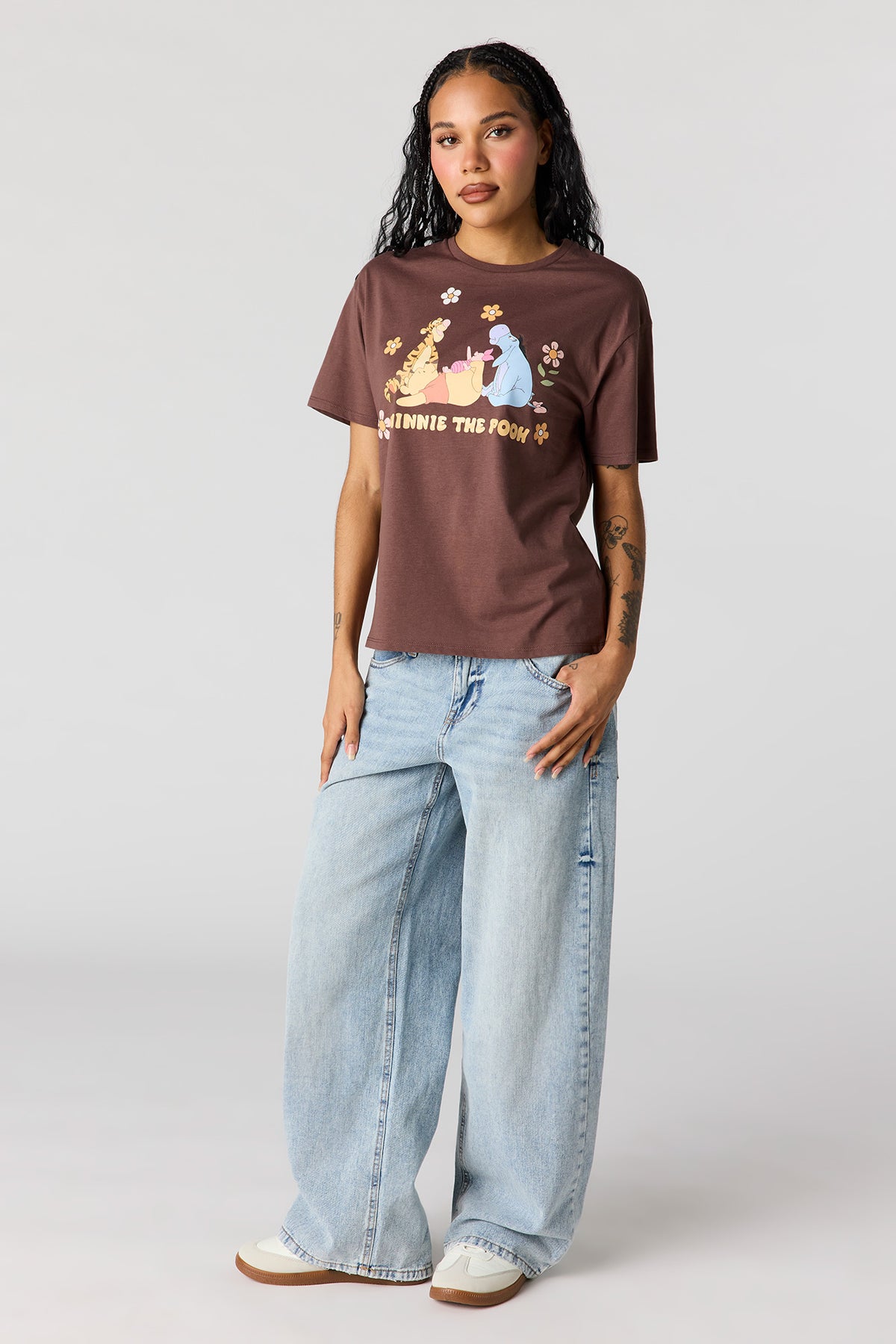 Alt View 3. Winnie the Pooh Graphic Boyfriend T-Shirt - Brown