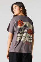 T-shirt de coupe garçonne à imprimé Tupac