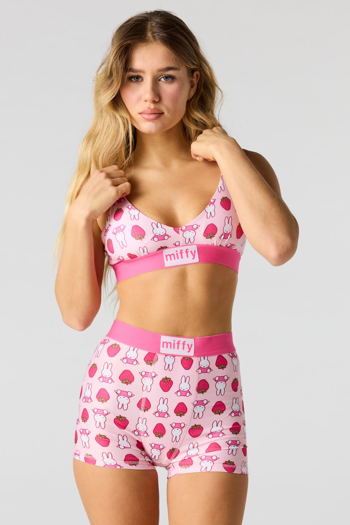 Ensemble avec soutien-gorge triangulaire à imprimé Miffy et culotte garçonne