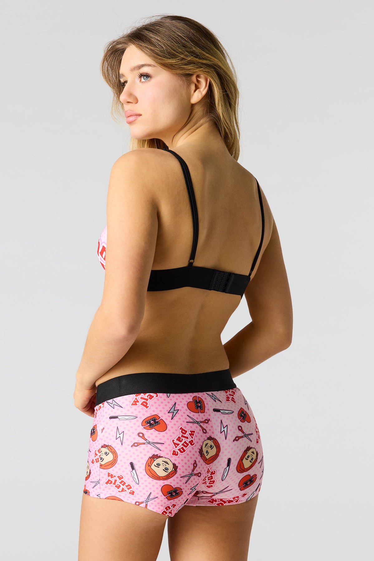 Vue alternative 3. Ensemble avec soutien-gorge triangulaire à imprimé Chucky et culotte garçonne