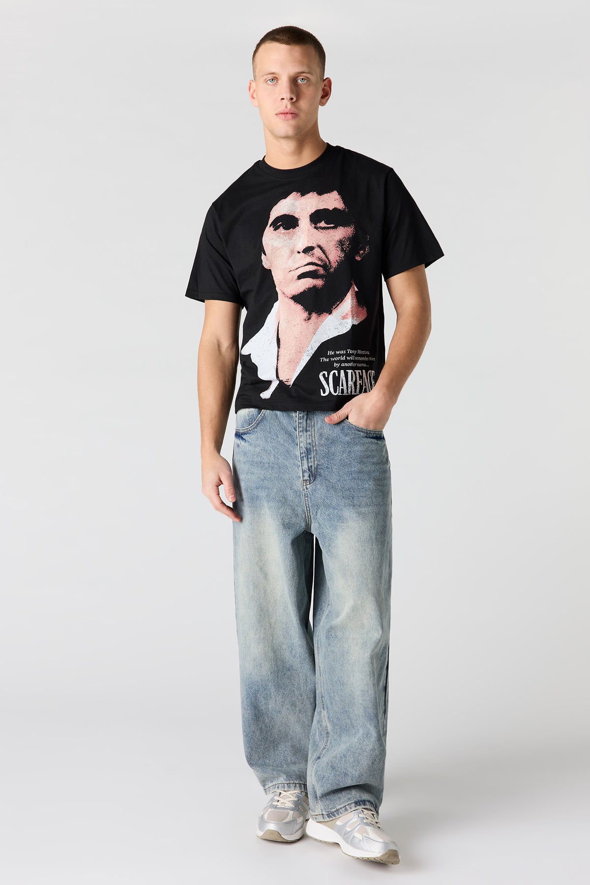Vue alternative 2. T-shirt en coton épais de luxe à imprimé Scarface