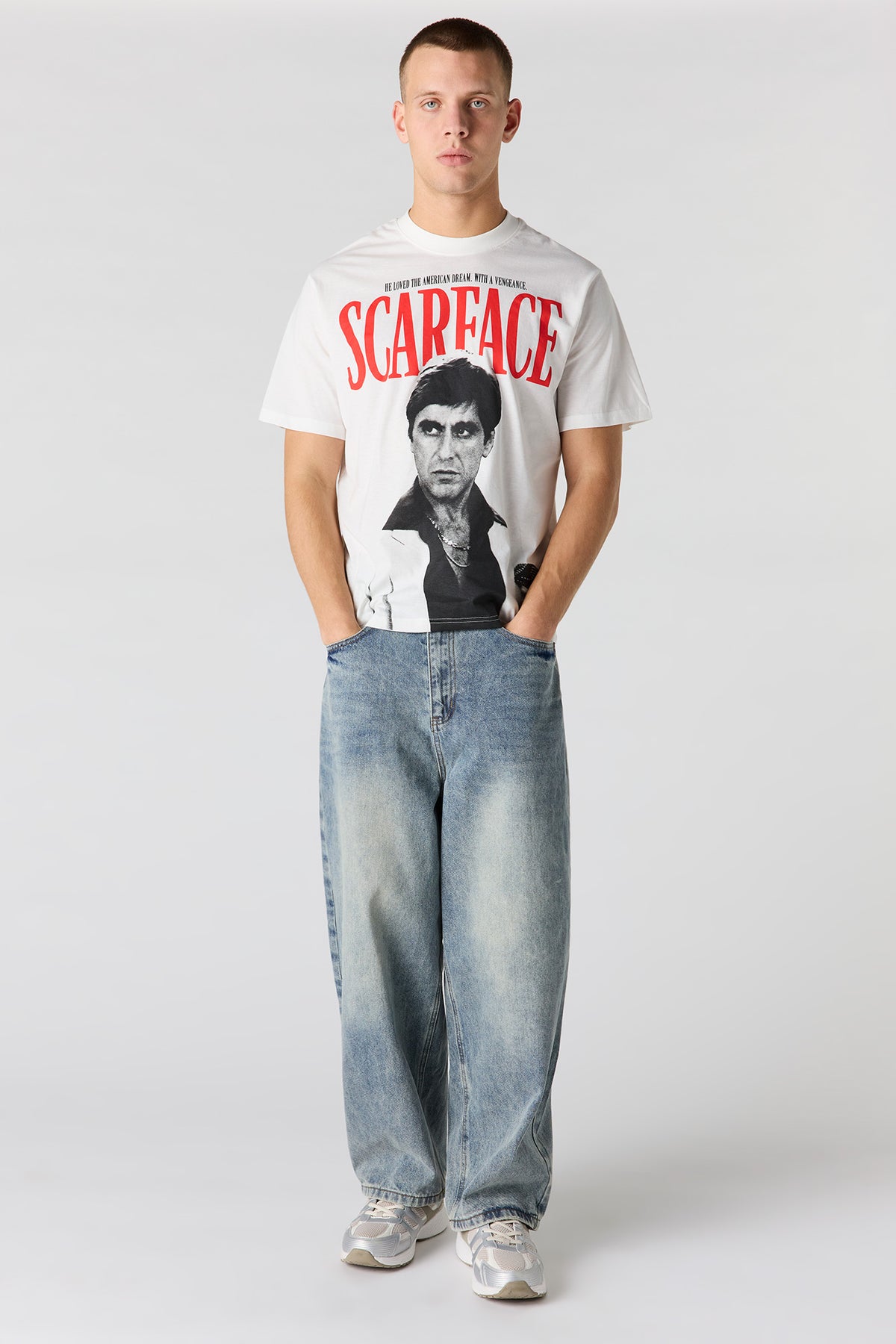 Vue alternative 3. T-shirt en coton épais de luxe à imprimé Scarface
