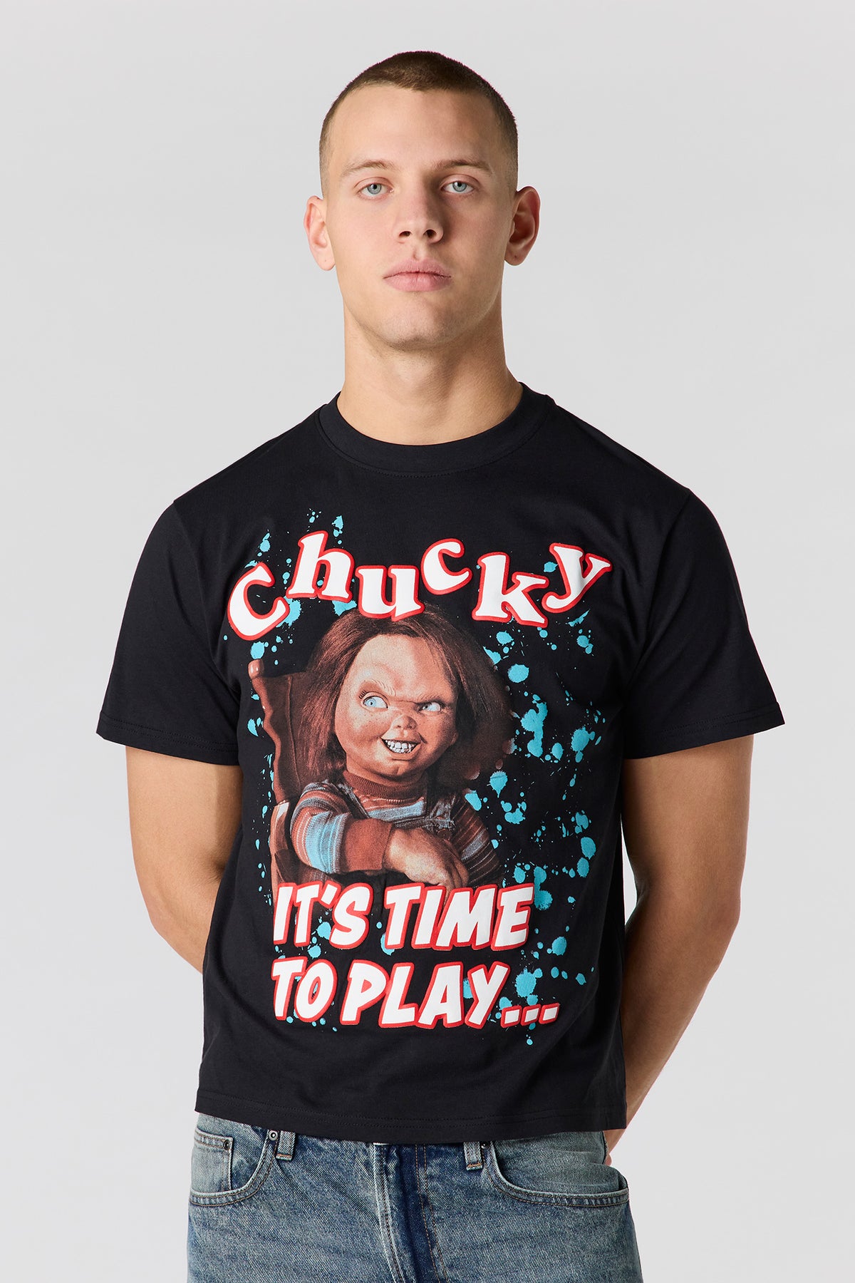 T-shirt à imprimé Chucky en relief