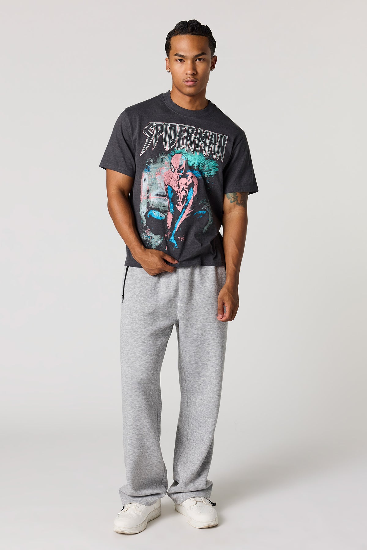Alt View 3. Spider-Man Graphic T-Shirt - Charcoal