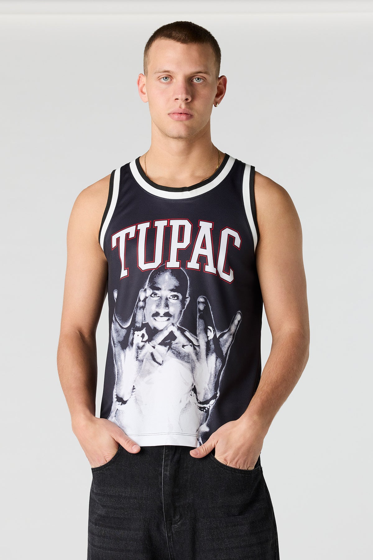Tupac Mesh Basketball Jersey - Black