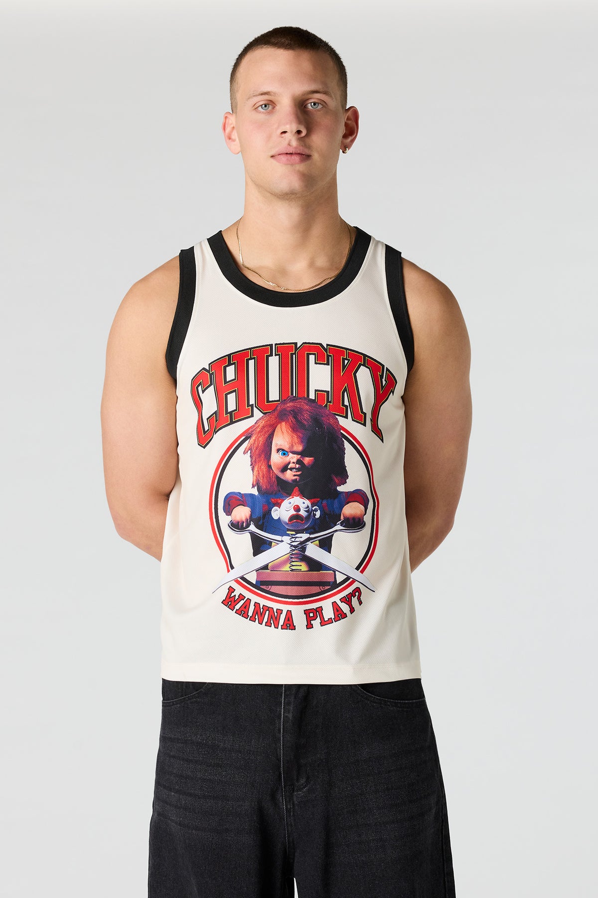 Jersey de basketball en filet à imprimé Chucky