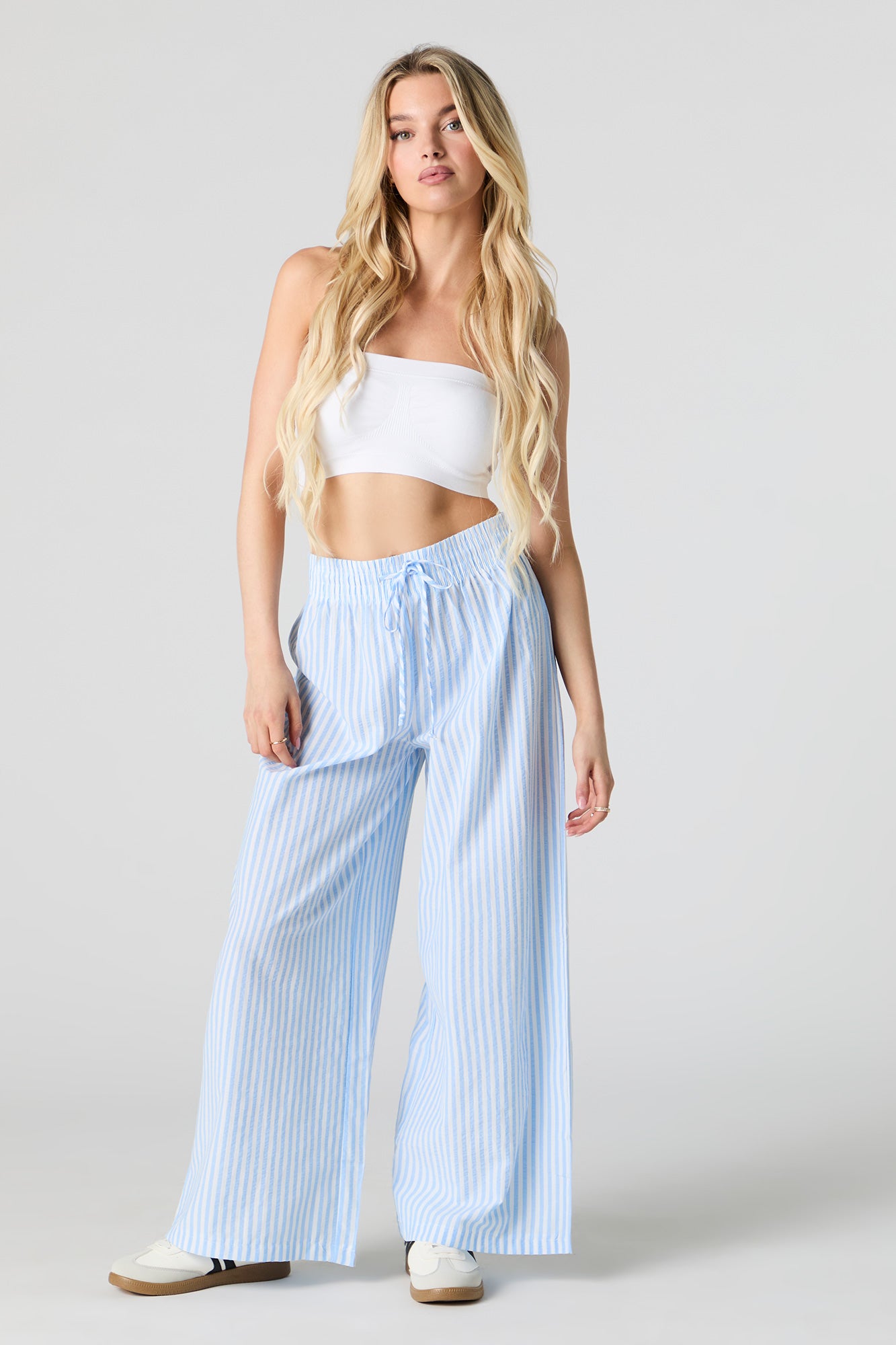 Striped Drawstring Wide Leg Pant – Urban Planet