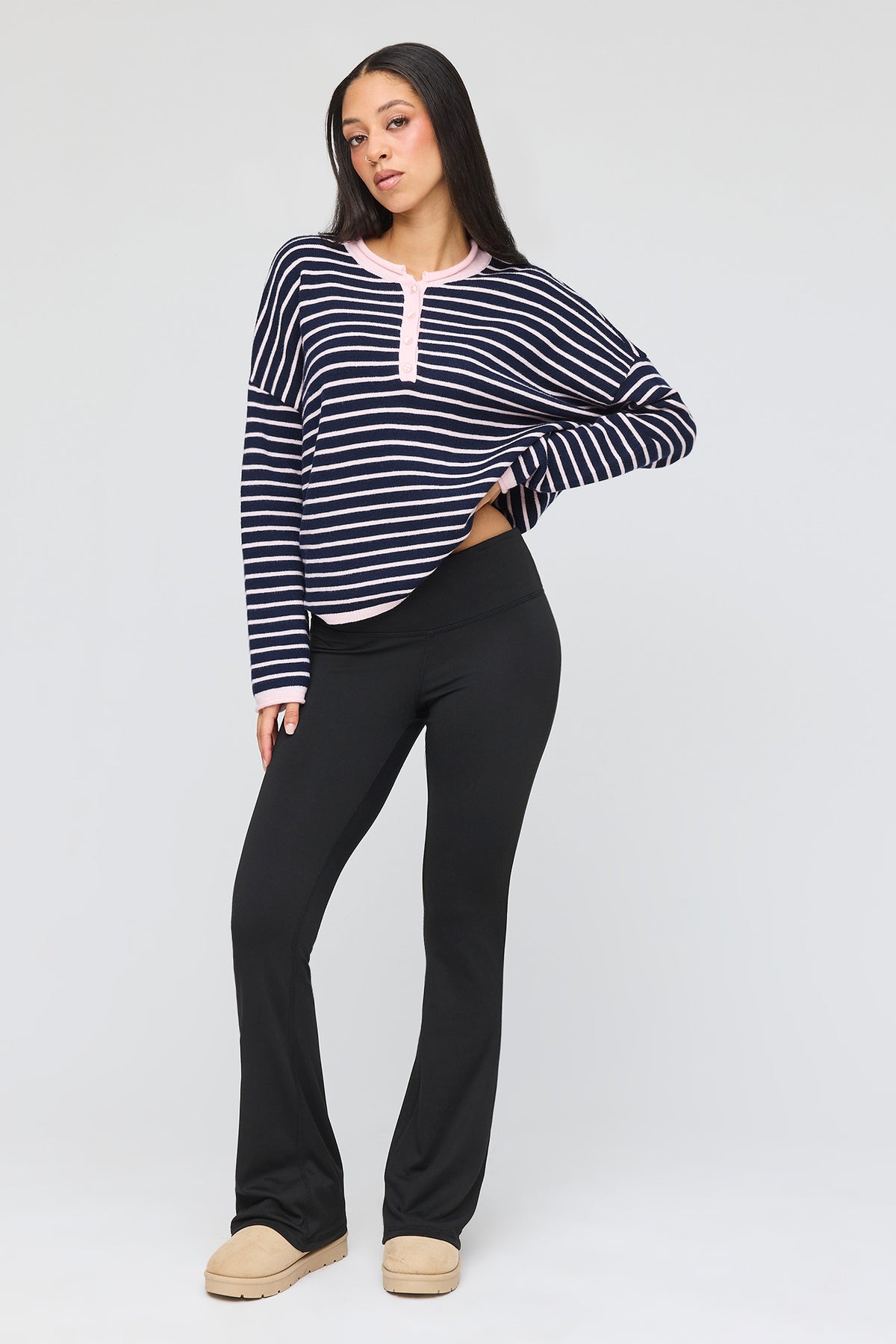 Legging à jambe évasée doublé d emolleton