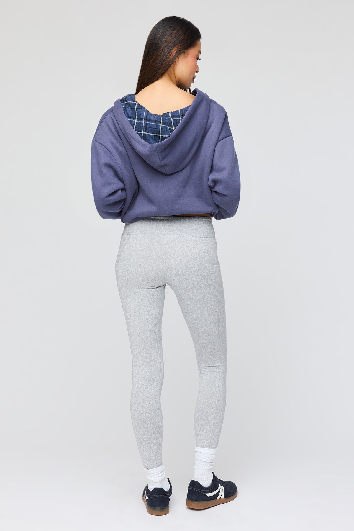 Alt View 3. Active Heat Tech Fleece Lined Flare Legging - Heather Grey