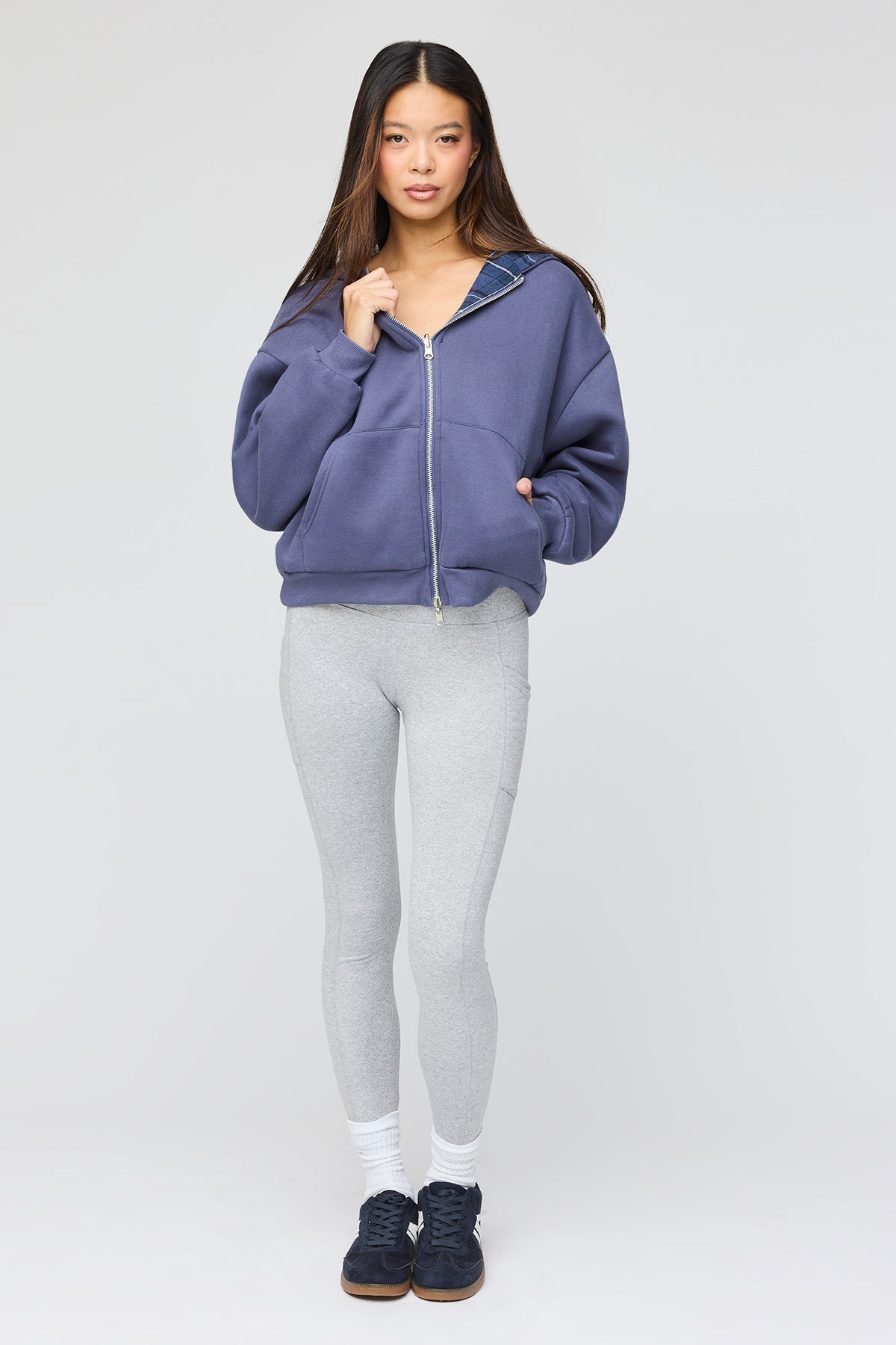 Active Heat Tech Fleece Lined Flare Legging - Heather Grey