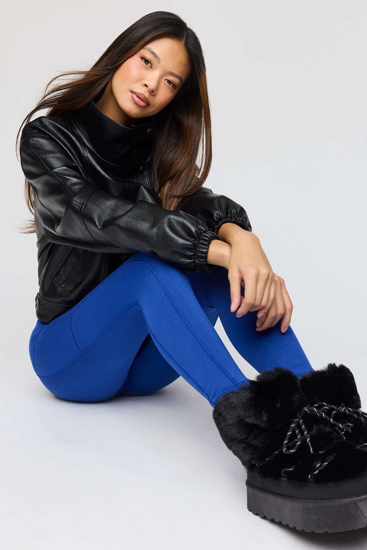 Active Heat Tech Fleece Lined Flare Legging - Blue