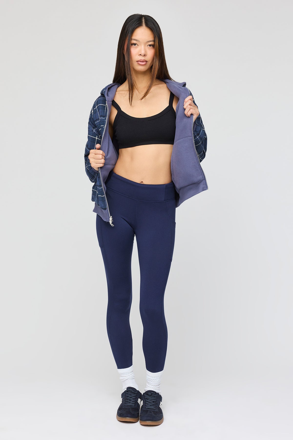 Active Heat Tech Fleece Lined Flare Legging - Navy