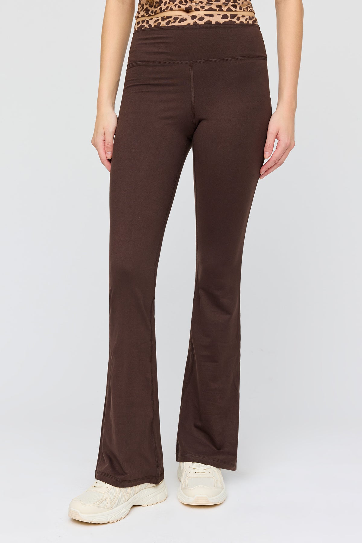 Alt View 2. Active Peekaboo Legging - Brown