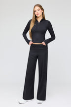 Pantalon Active à jambe large avec bande pliée