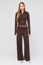 Pantalon Active à jambe large avec bande pliée