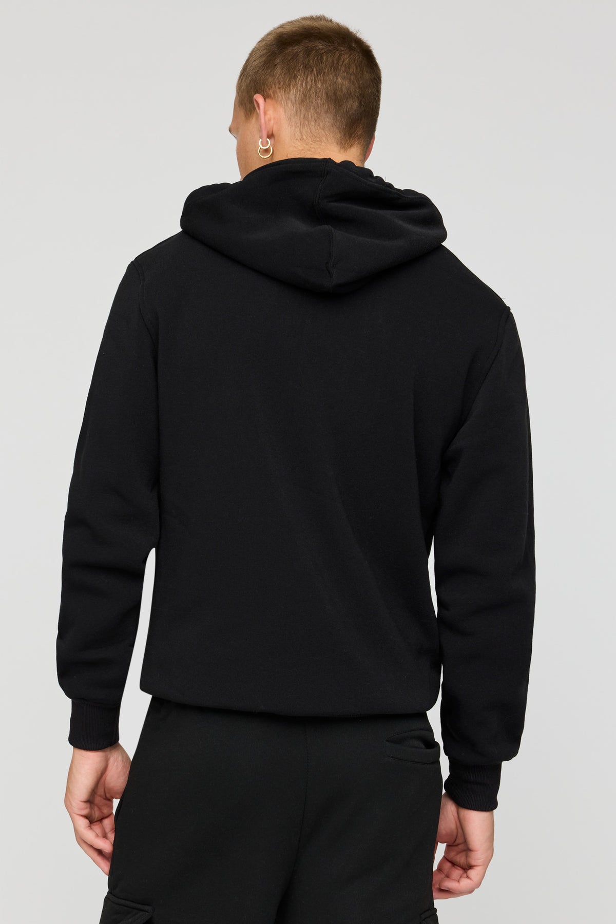 Alt View 2. Fleece Zip Hoodie - Black