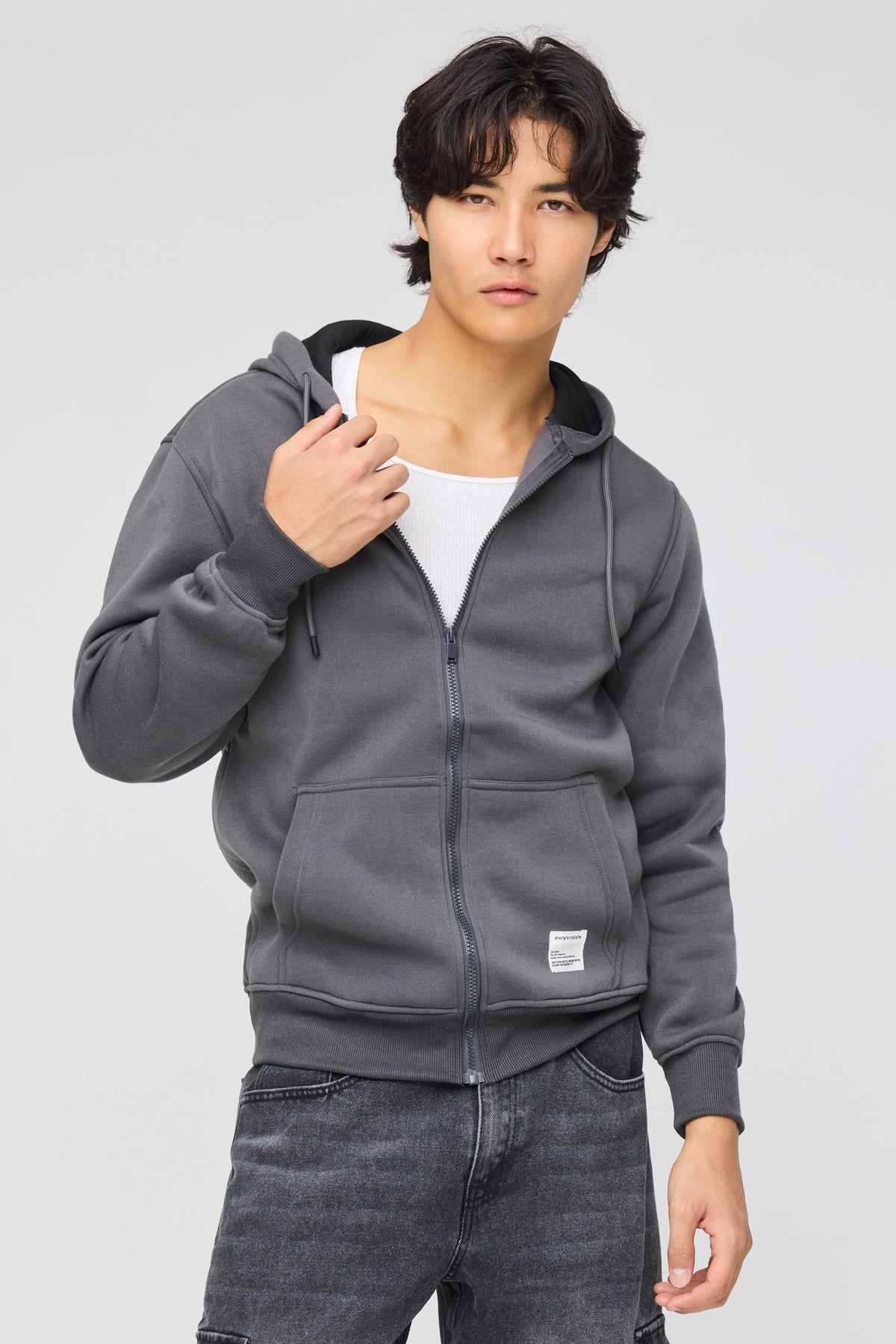 Fleece Zip Hoodie - Dark Grey