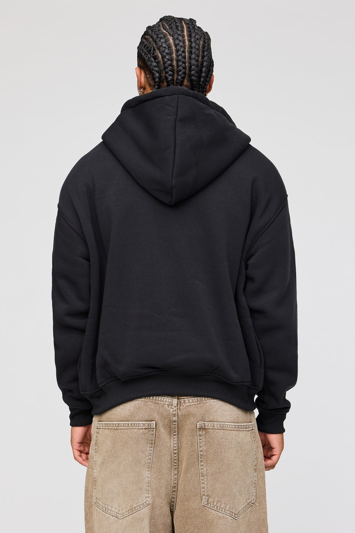 Alt View 2. Legend Rhinestone Zip Fleece Hoodie - Black