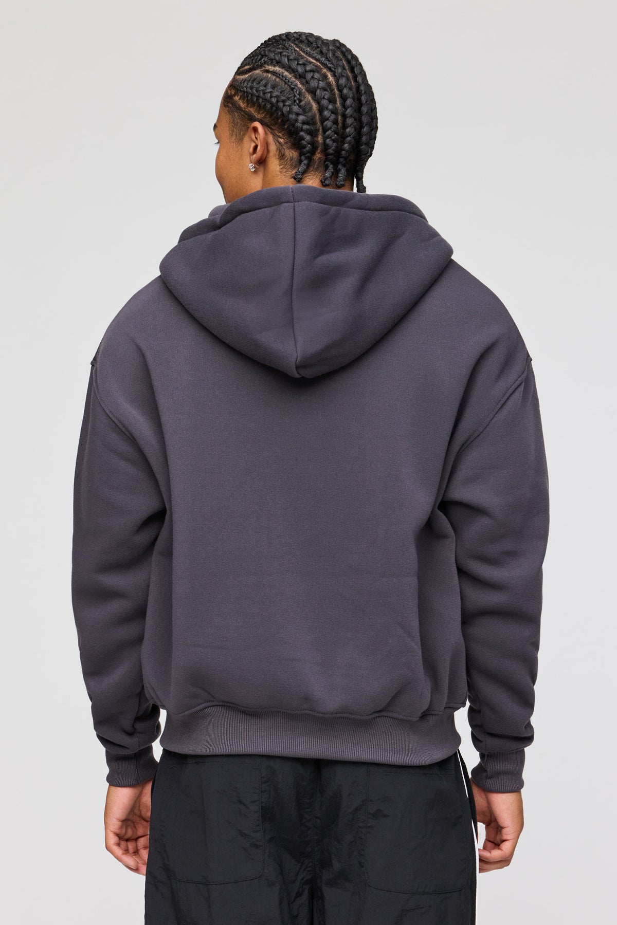 Alt View 2. Gothic Graphic Zip Fleece Hoodie - Charcoal