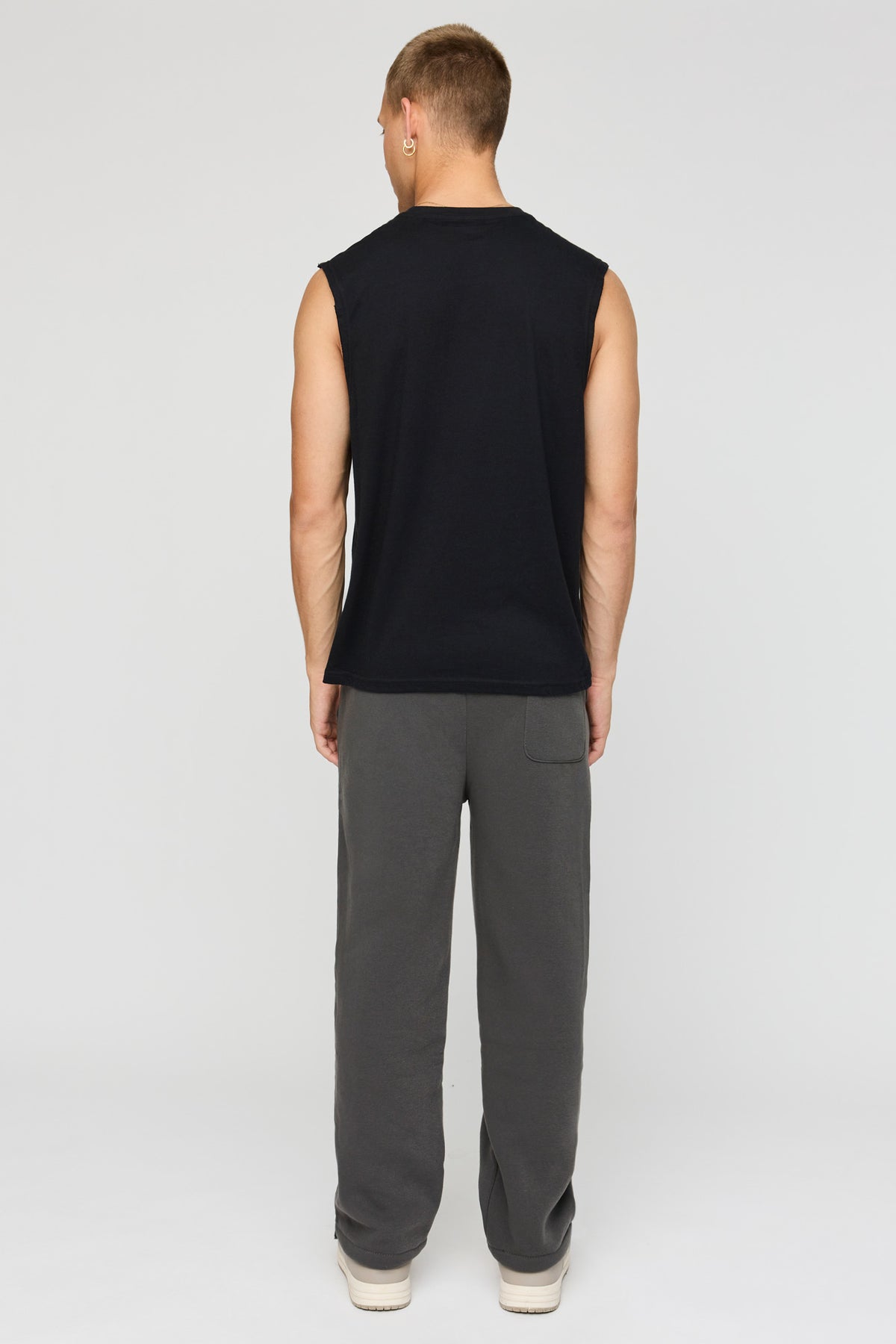 Alt View 3. Studded Graphic Fleece Sweatpant - Charcoal