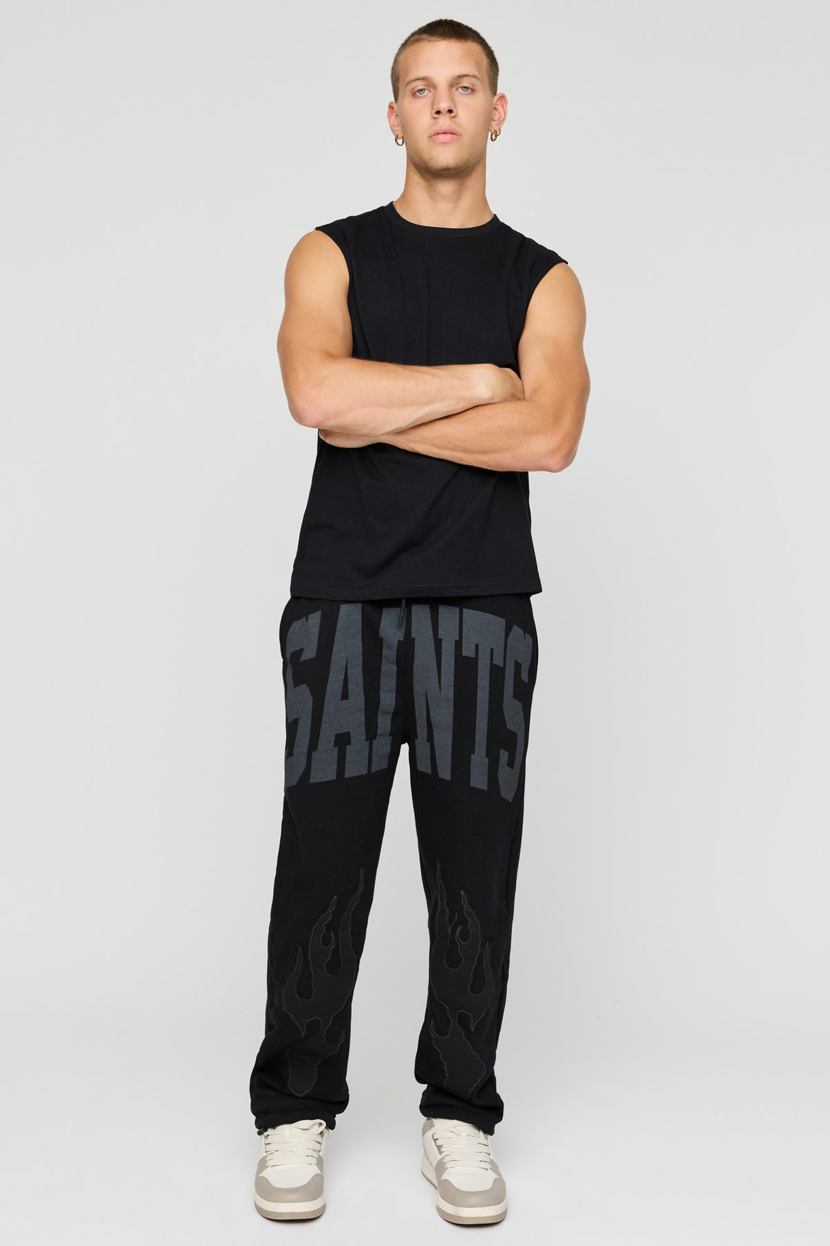 Vue alternative 2. Pantalon d'entraînement en molleton avec empiècement